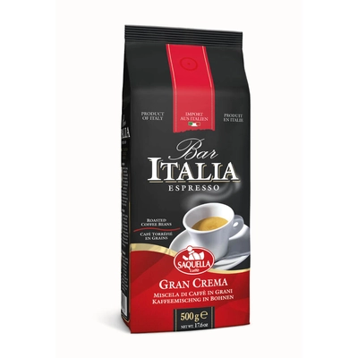 Saquella Bar Italia Gran Crema szemes kávé 500g