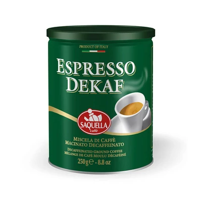 Saquella Espresso Dekaf koffeinmentes őrölt kávé