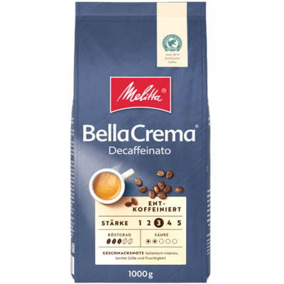 Melitta BellaCrema Decaffeinato koffeinmentes szemes kávé 1000g